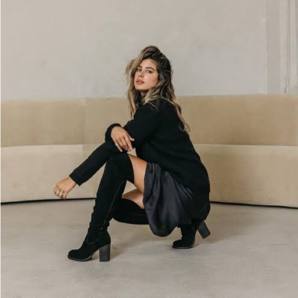 Kelsi Dagger Black Over-the-Knee Logan Boots